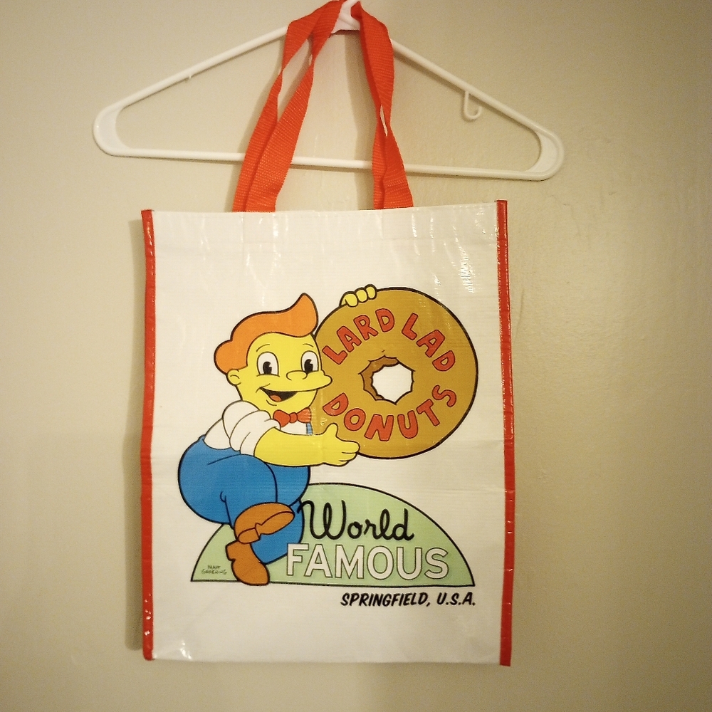 Universal Studios Simpsons Lard Lad Donuts World Famous Reusable Shopping Bag - Picture 2 of 4